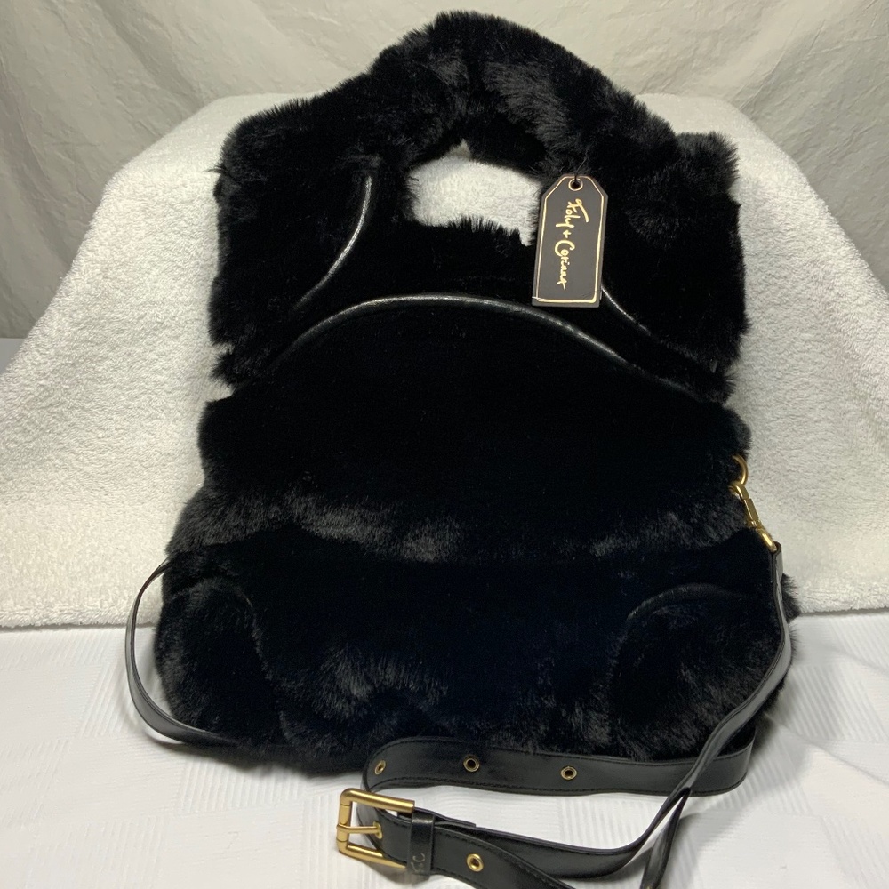 NWT - Foley + Corinna Faux Fur Black Purse